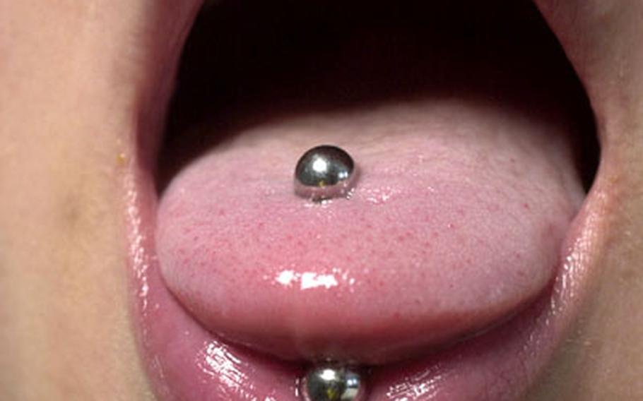 Swallowed tongue sales piercing bar